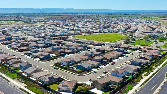 New rooftops in a master planned community at Lathrop