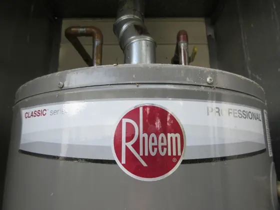 Copper flex connectors and the temperature and pressure relief valve on a tank